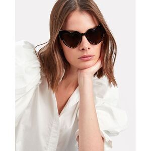 Saint Laurent Havana Heart Shaped Sunglasses